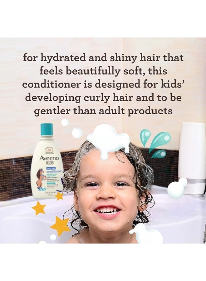 بلسم أفينو للأطفال للشعر المجعد مع خلاصة الشوفان وزبدة الشيا، 12 أونصة سائلة (354 مل) - Image 3